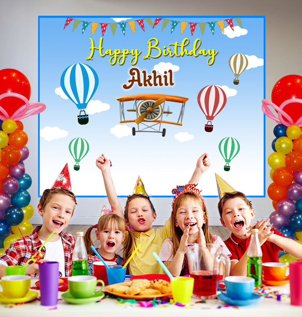 Hot Air Balloon Backdrop / Background Banner (4ft x 5ft)