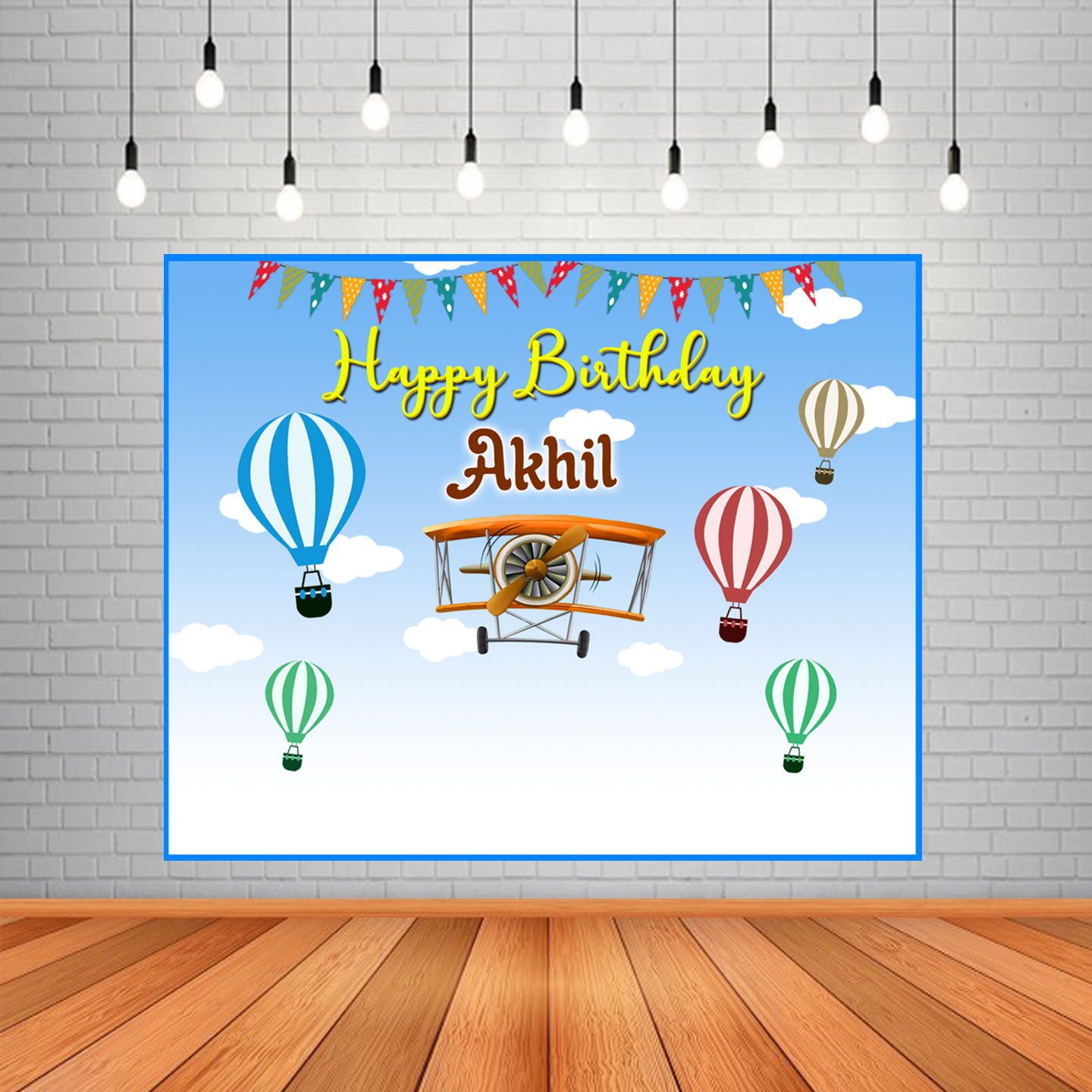 Hot Air Balloon Backdrop / Background Banner (4ft x 5ft)