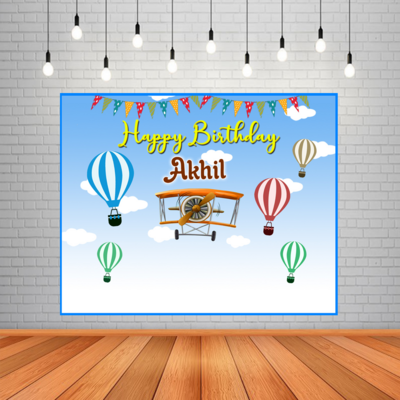 Hot Air Balloon Backdrop / Background Banner (4ft x 5ft)