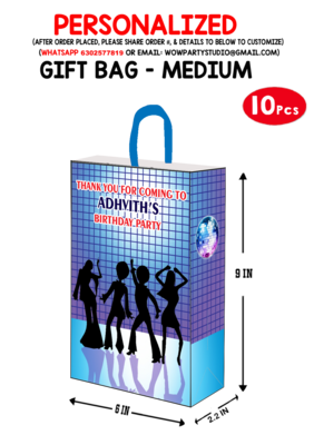 Disco Theme Gift Bag - Medium (10 Pcs)