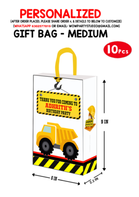 Construction Gift Bag - Medium (10 Pcs)