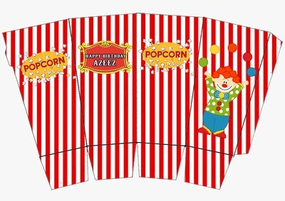 Carnival Theme Popcorn Boxes (10 Pcs)