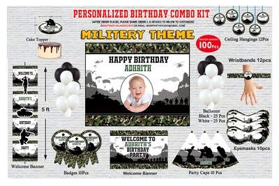 Military Theme Birthday Party Combo Kit