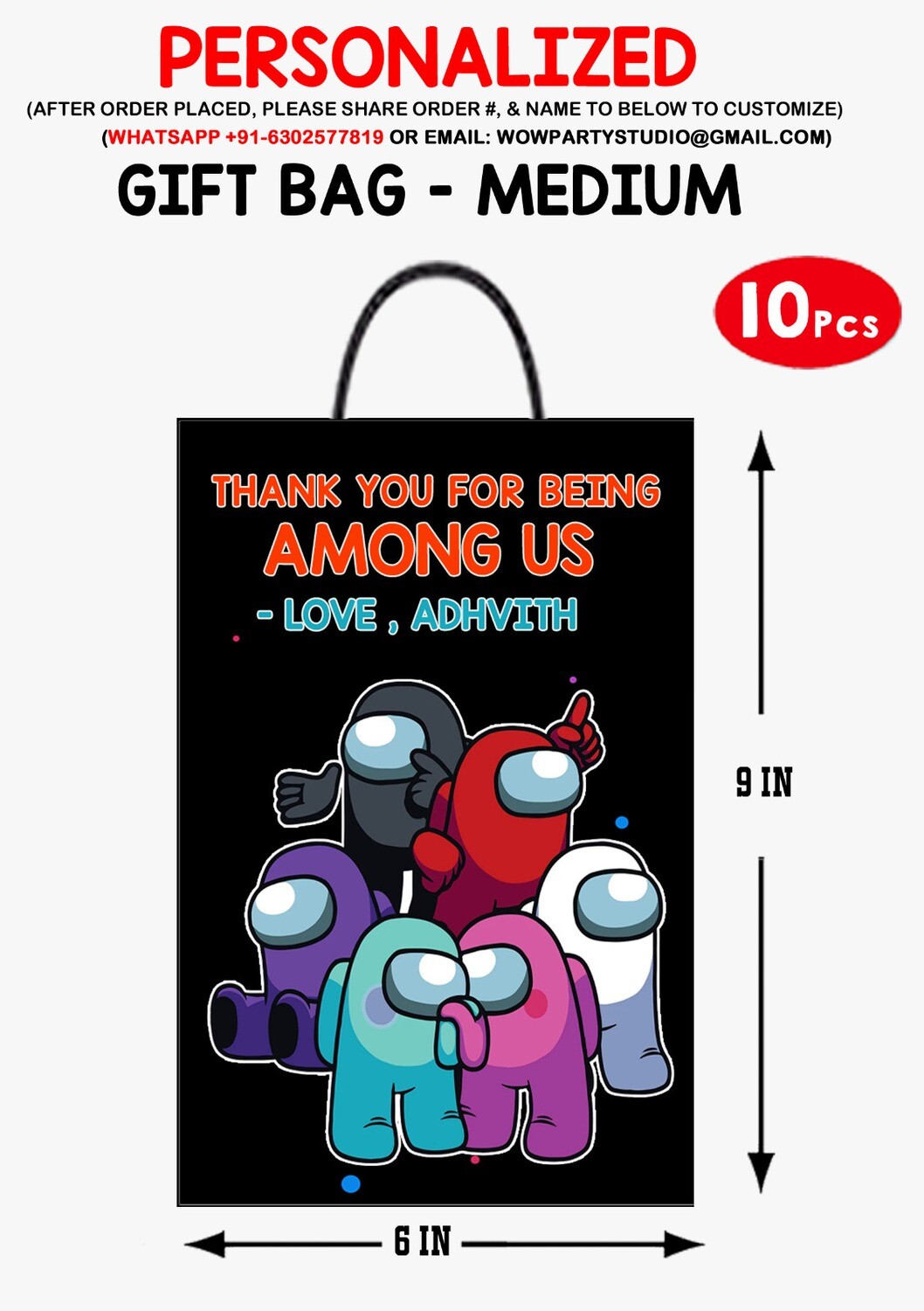 Among Us Gift Bag - Medium (10 Pcs)