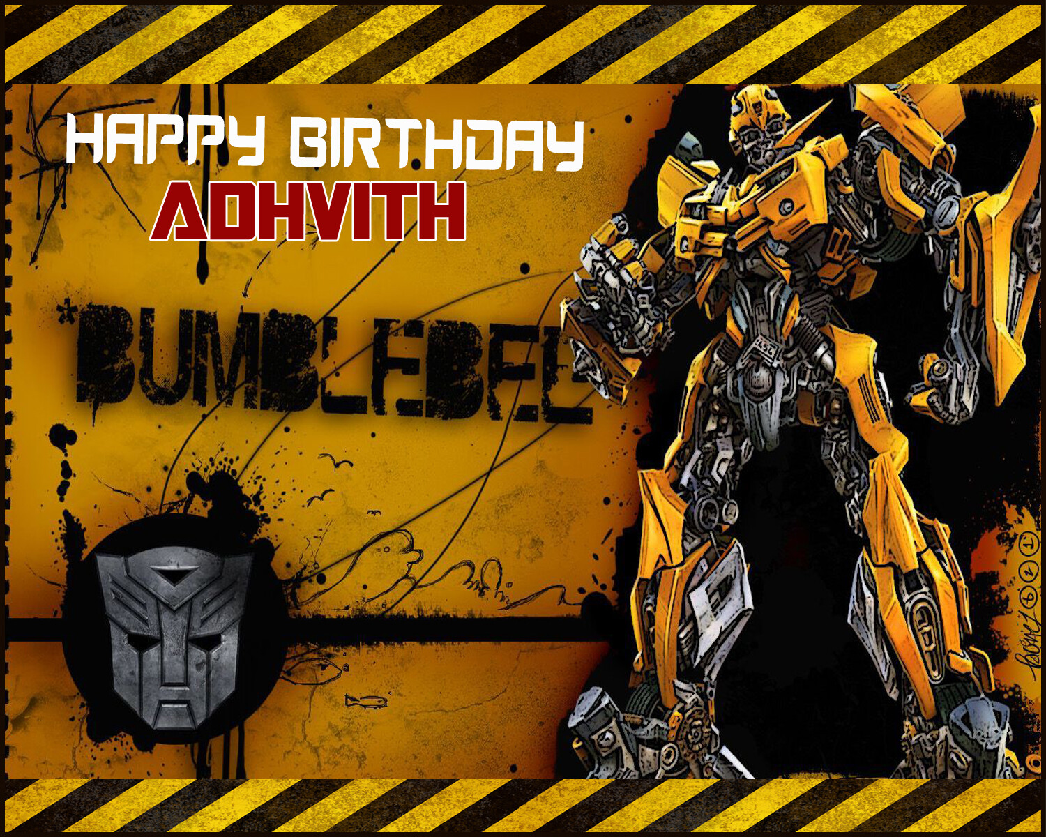 BumbleBee Transformers Backdrop / Background Banner (4ft x 5ft)