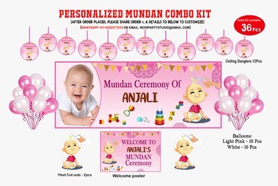 Mundan Ceremony Pink - Combo Kit 36Pcs