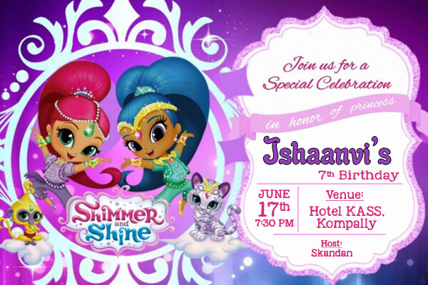 Shimmer Shine Invitation Cards (16 Pcs)