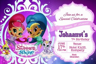 Shimmer Shine Invitation Cards (16 Pcs)