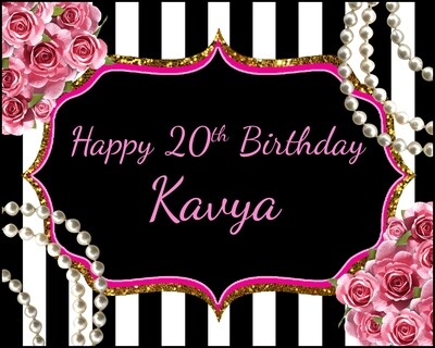 Adults Female Backdrop / Background Banner With Name  (4ft x 5ft)
