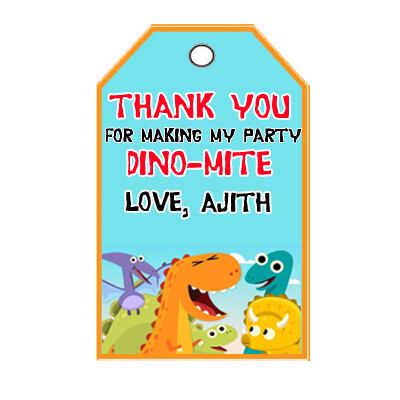 Dino Thank you Tags (24 Pcs)