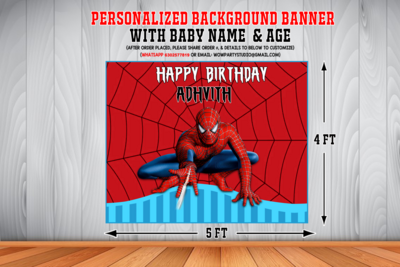 Spiderman Backdrop / Background Banner (4ft x 5ft) #2