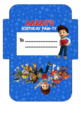 Paw Patrol Invitation Card Envelopes (16 Pcs)