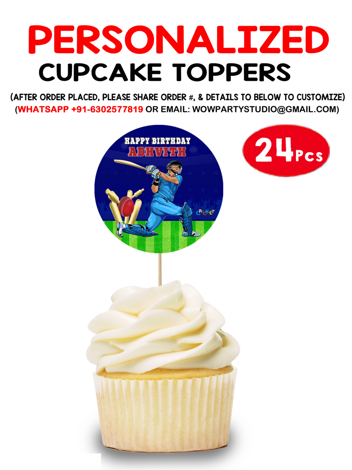 Cricket Cupcake Topper (24 Pcs)