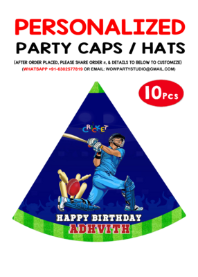 Cricket - Party Caps / Hats (10 Pcs)