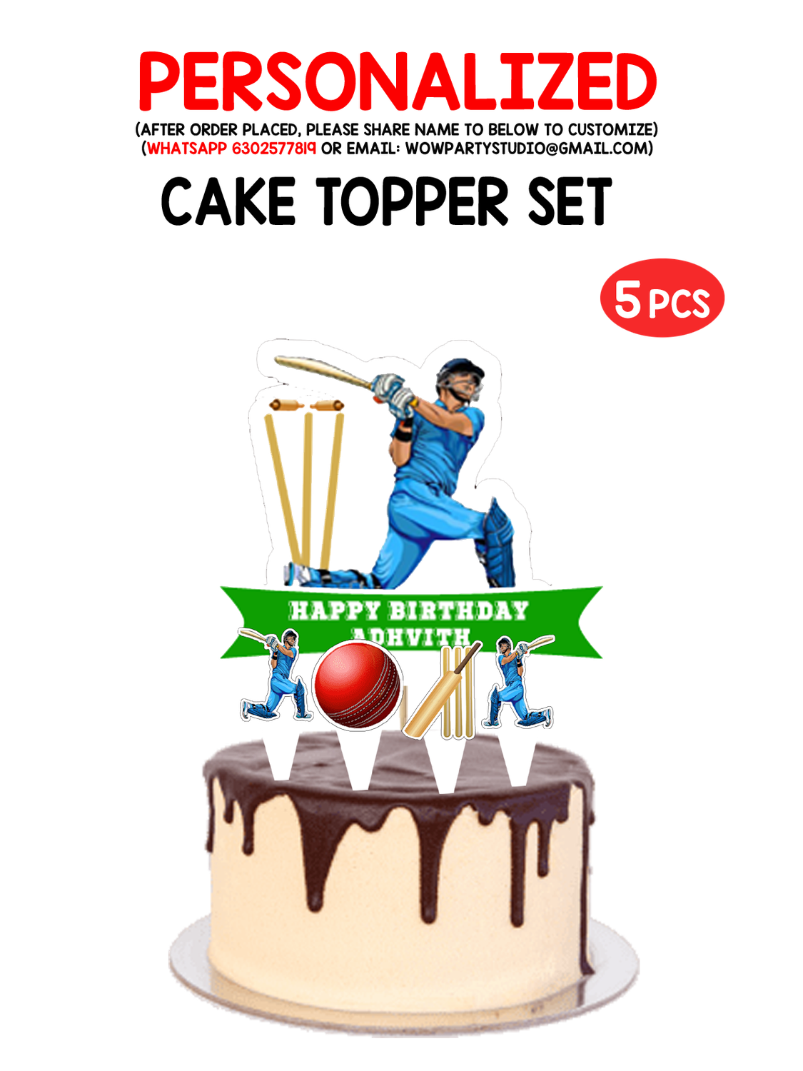 Cricket - Cake Topper Set 5Pcs