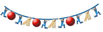 Cricket Characters Bunting Banner