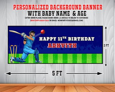 Cricket Backdrop / Background Banner (2ft x 5ft)