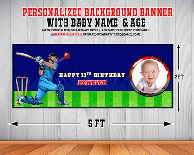 Cricket Backdrop / Background Banner (2ft x 5ft)
