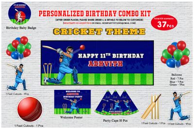 Cricket Theme - Combo Kit 37Pcs