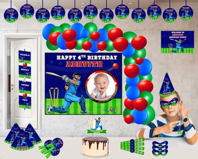 Cricket Theme - Birthday Party Combo Kit-100Pcs