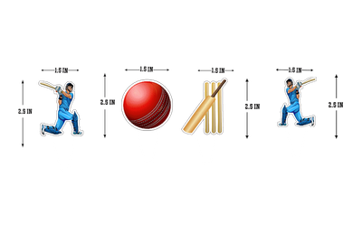 Cricket Theme Cupcake Shape Topper (20 Pcs)