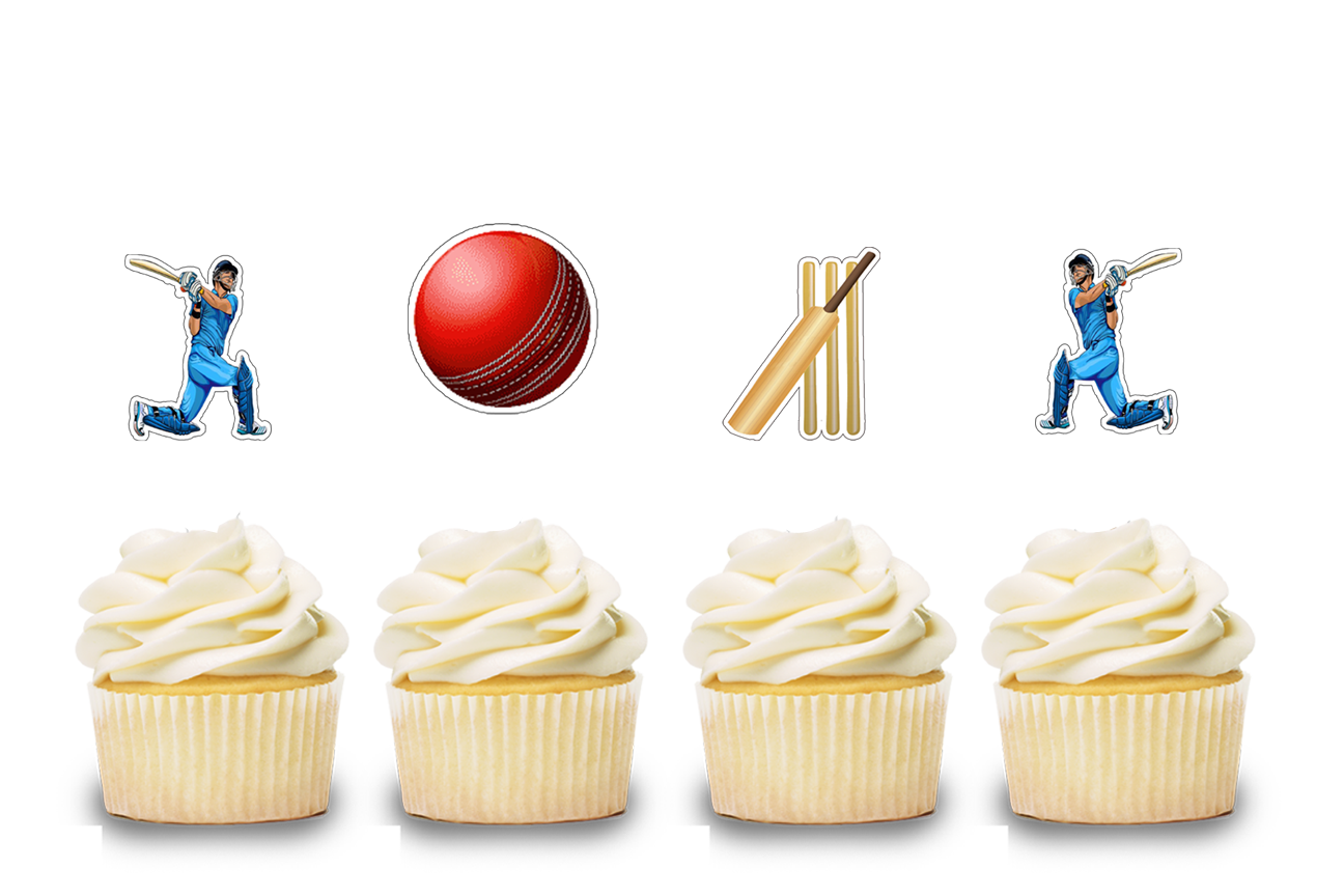 Cricket Theme Cupcake Shape Topper (20 Pcs)