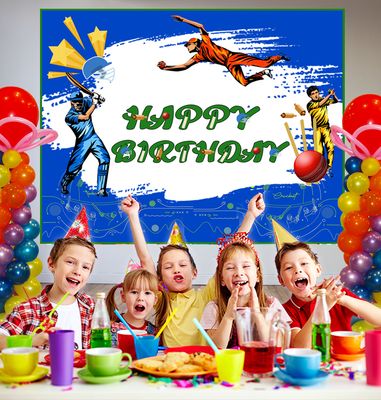 Cricket Backdrop / Background Banner (4ft x 5ft) - (Non-Personalized)
