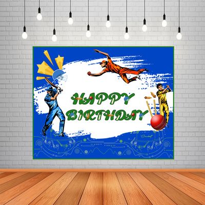 Cricket Backdrop / Background Banner (4ft x 5ft) - (Non-Personalized)