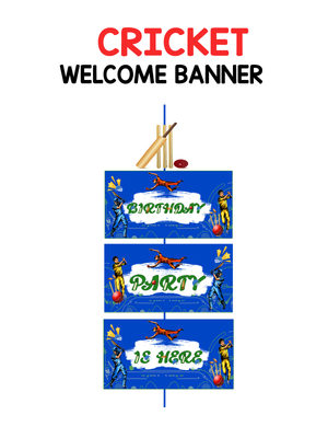 Cricket Theme Door / Welcome Banner (3ft) - (non customizable product)