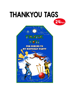 Cricket Thank you Tags - 24Pcs (Non Customized)