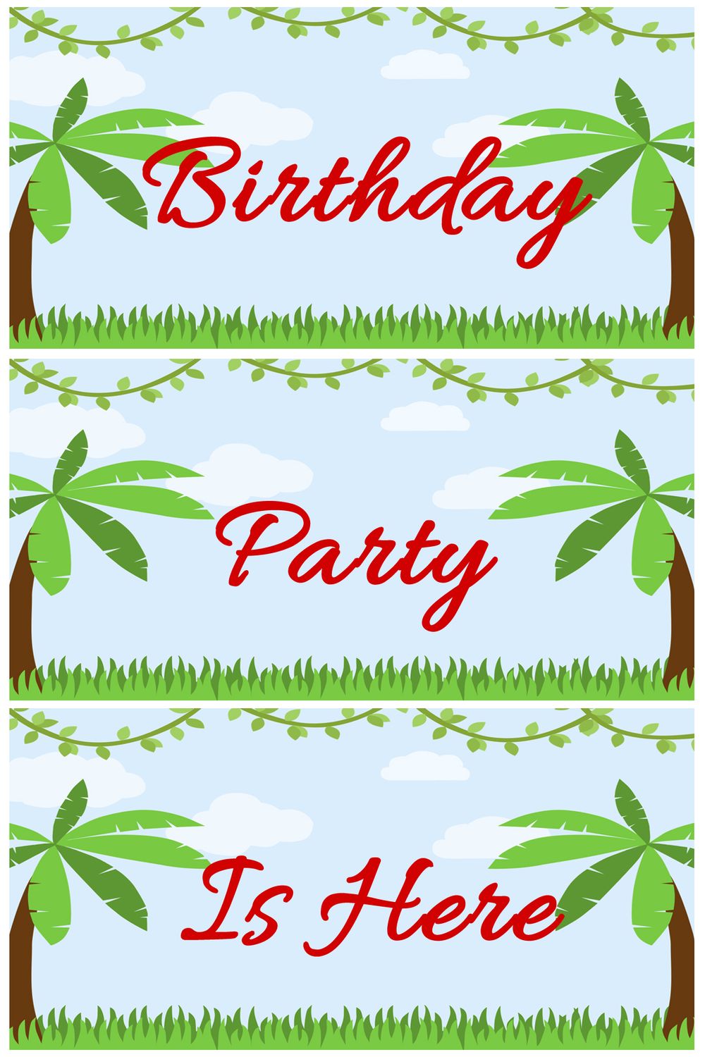 Jungle Theme Door / Welcome Banner (3ft) - (non customizable product)