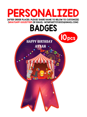 Carnival Theme Birthday Badges (10 Pcs)