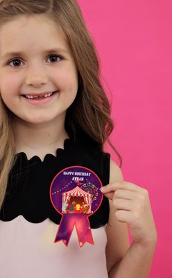 Carnival Theme Birthday Badges (10 Pcs)