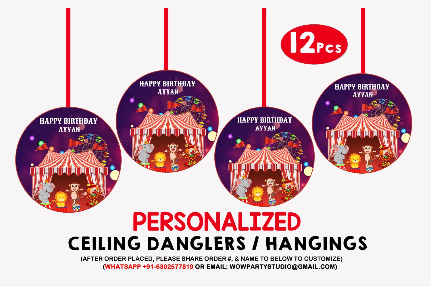Carnival Ceiling Hangings / Danglers (12 Pcs)