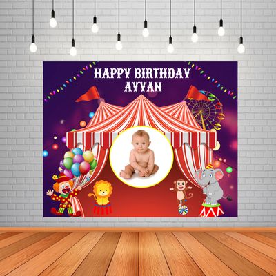 Carnival Backdrop / Background Banner With Baby Picture  (4ft x 5ft)