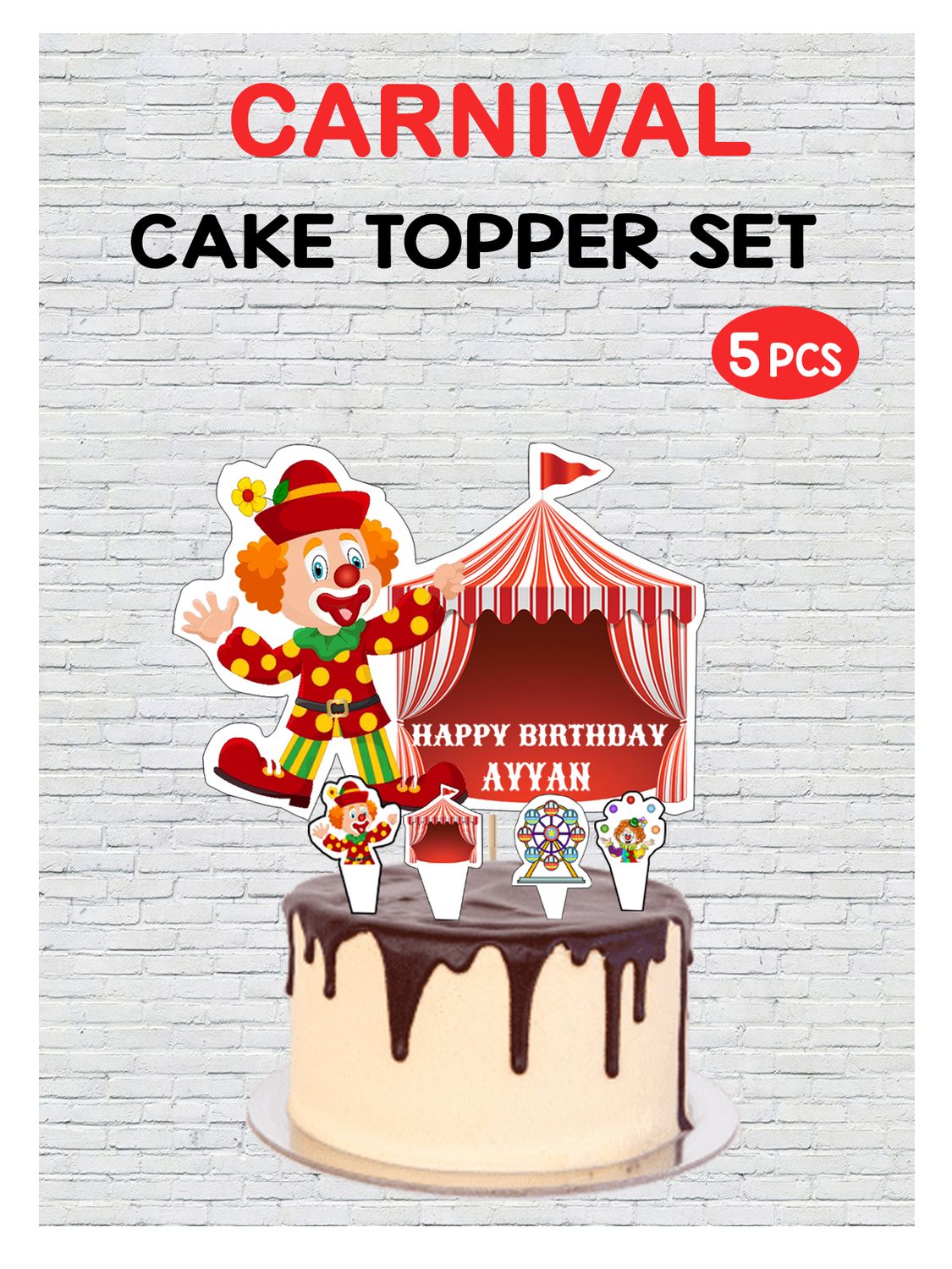 Carnival - Cake Topper Set 5Pcs