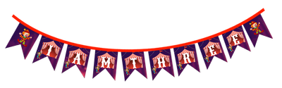 Carnival I am Three Bunting Banner