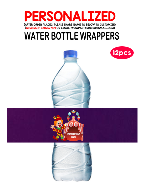 Carnival Water Bottle Wrappers (12Pcs)