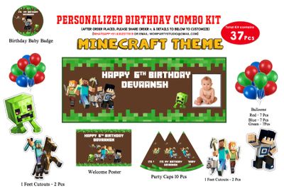 Minecraft Theme - Combo Kit 37Pcs With Kids Picture