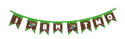 Minecraft I am Two Bunting Banner