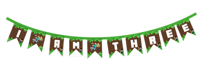 Minecraft I am Three Bunting Banner