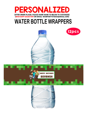 Minecraft Water Bottle Wrappers (12Pcs)
