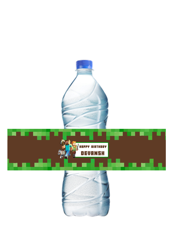 Minecraft Water Bottle Wrappers (12Pcs)