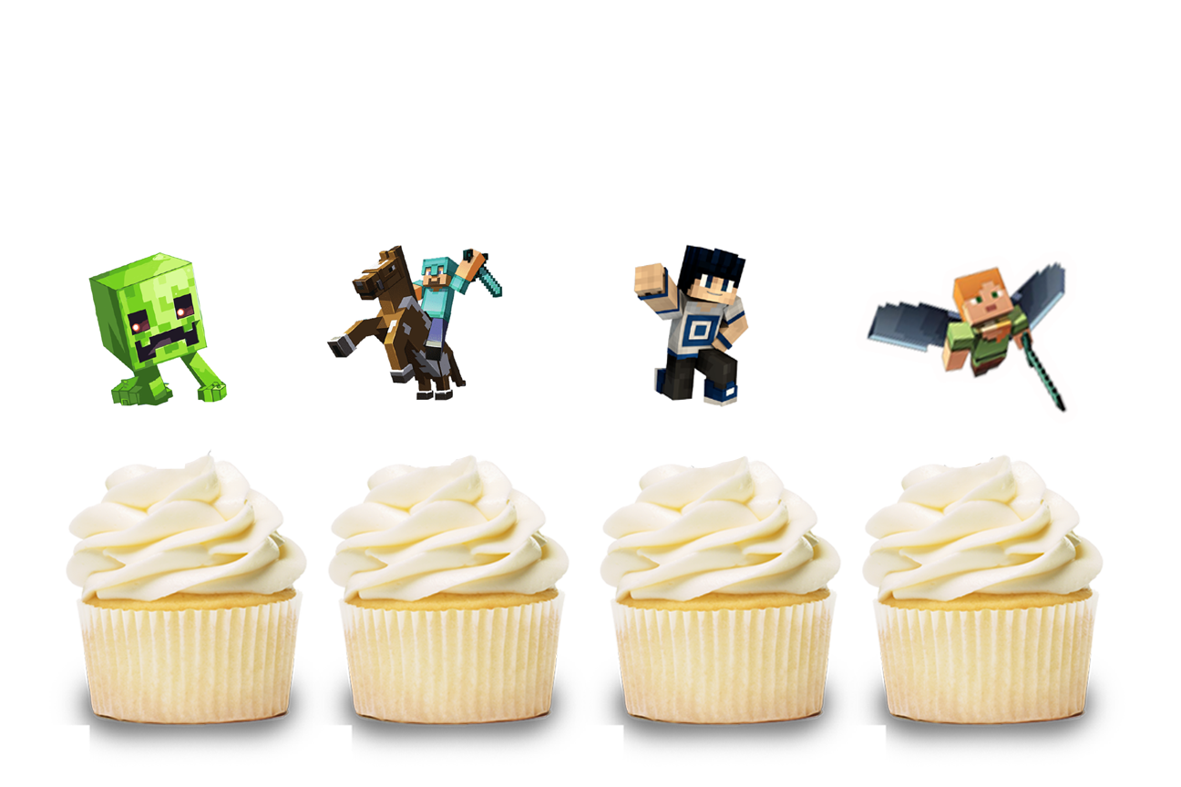 Minecraft  Theme Cupcake Shape Topper (20 Pcs)