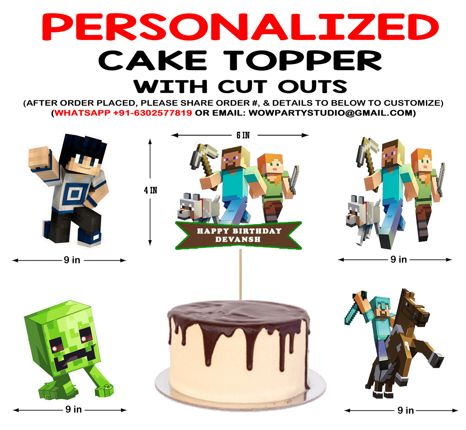 Minecraft - Cake Topper Combo