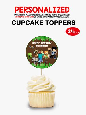 Minecraft Cupcake Topper (24 Pcs)