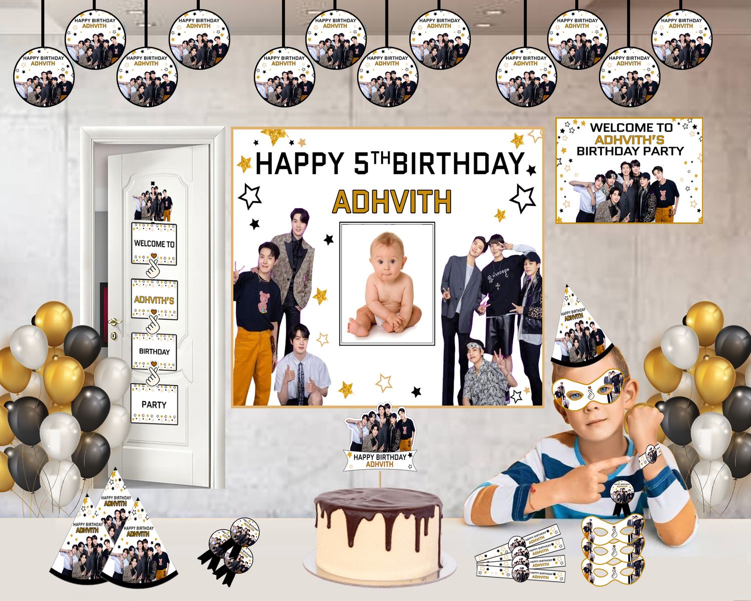 BTS Theme - Birthday Party Combo Kit-100Pcs