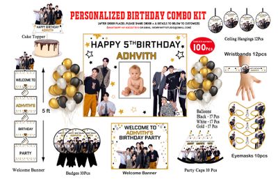 BTS Theme - Birthday Party Combo Kit-100Pcs