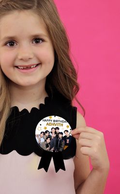 BTS Theme Birthday Badges (10 Pcs)
