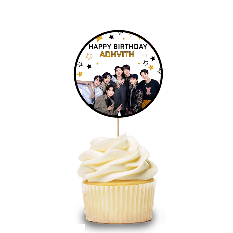 BTS Theme Cup Cake Topper (24 Pcs)